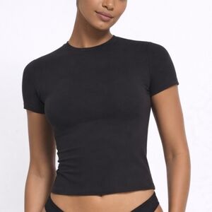 Skims Cotton Jersey T Shirt Top Shirt Soot Black Medium Shirt NWT